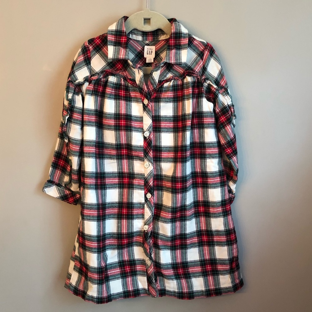 GAP holiday plaid dress